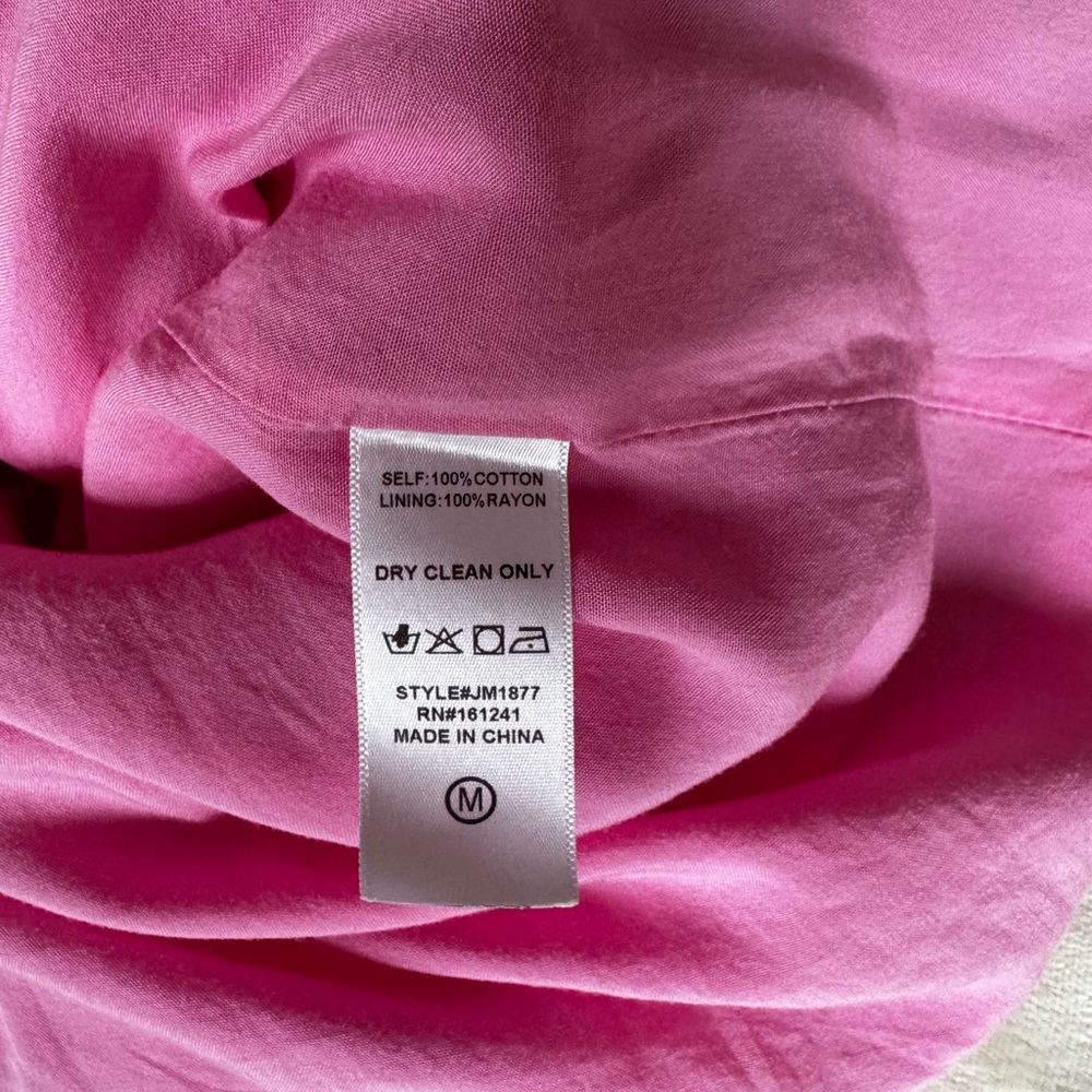 J. Marie The Rae Dress Pink Orange Embroidered Cotton Mini Women’s Size M - Picture 6 of 8